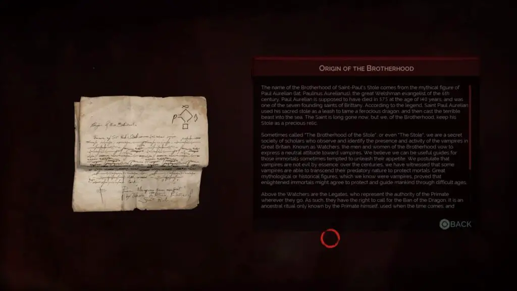 Vampyr Puzzle Clue on Collectible