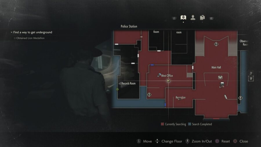 resident evil 2 remake why is the library still red to me on map