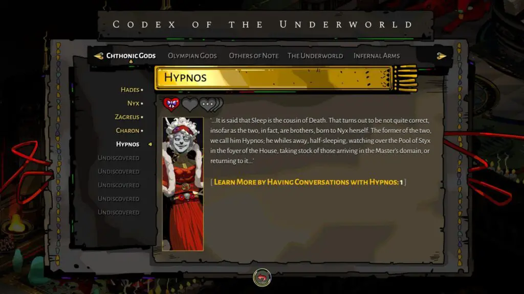 Hypnos Codex Page Hades